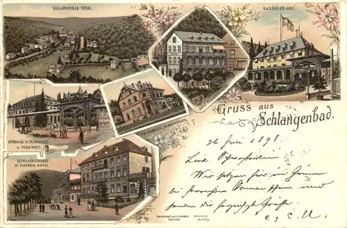 Gruss aus Schlangenbad - Litho -722768