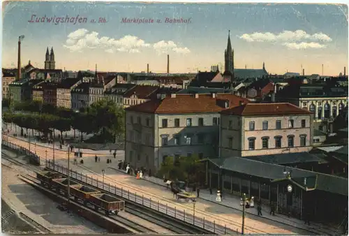 Ludwigshafen - Marktplatz und Bahnhof -723288