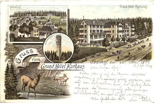 Oberhof - Gruss vom Grand Hotel Kurhaus - Litho -723576