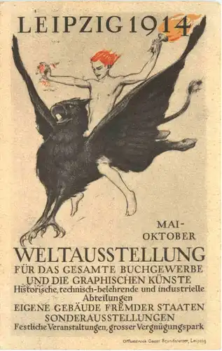 Leipzig - Ausstellung Buchgewebe 1914 -723704