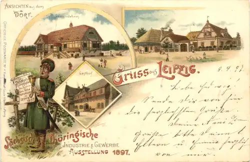 Gruss aus Leipzig - Gewerbe Ausstellung 1897 - Litho -723716