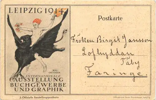 Leipzig - Ausstellung Buchgewebe 1914 -723702