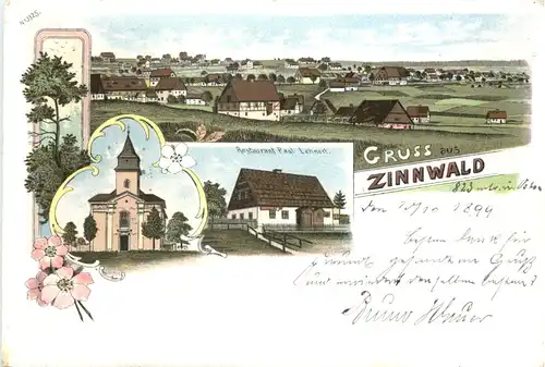 Gruss aus Zinnwald - Litho - Böhmen -723786
