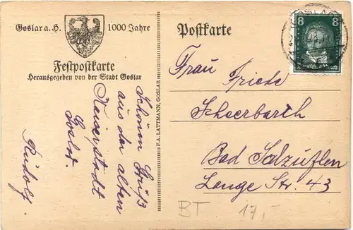 Goslar - Festpostkarte -724068