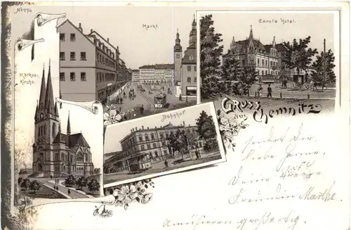 Gruss aus Chemnitz - Litho - BAhnpost -724108