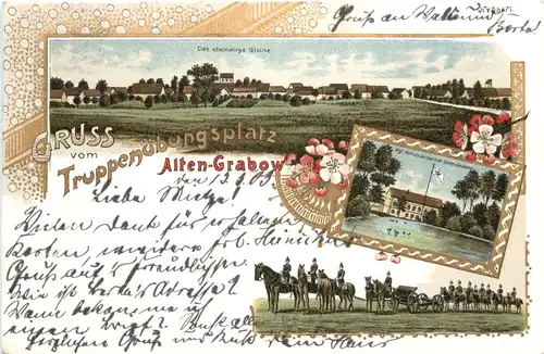 Gruss vom Truppenübungsplatz Alten-Grabow - Litho -724154