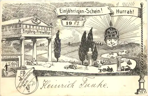 Tauberbischofsheim - Einjährigen Freiwillige 1908 - Studentika -724290