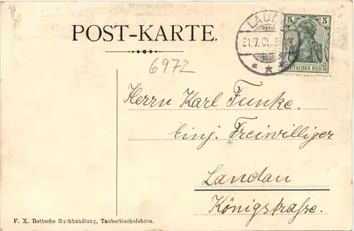 Tauberbischofsheim - Einjährigen Freiwillige 1908 - Studentika -724290