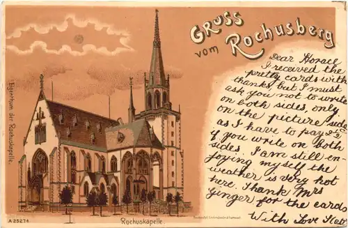 Bingen - Gruss vom Rochusberg Litho -724310