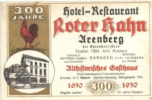 Arenberg bei Ehrenbreitstein - Hotel Roter Hahn -724416