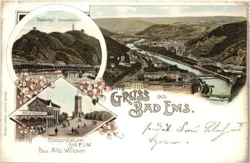 Gruss aus Bad Ems - Litho -724472