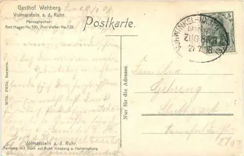 Volmarstein an der Ruhr - Gasthof Wehberg - Bahnpost -724564