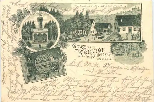 Gruss vom Kohlhof bei Heidelberg - Litho -724714