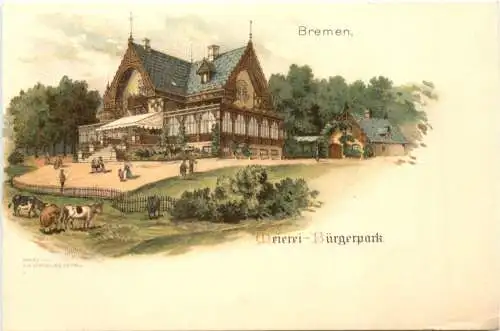 Bremen - Meierei Bürgerpark - Litho -724868