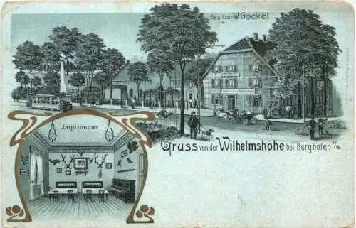 Gruss von der Wilhelmshöhe bei Berghofen - Litho - Dortmund -725004
