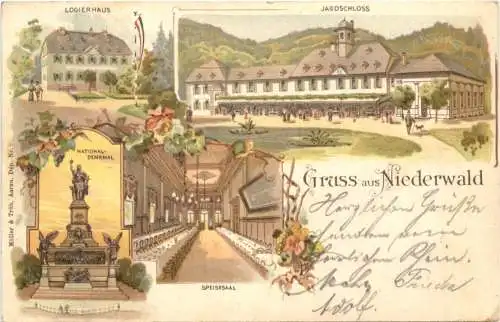 Gruss aus Niederwald - Litho - Rüdesheim -724980