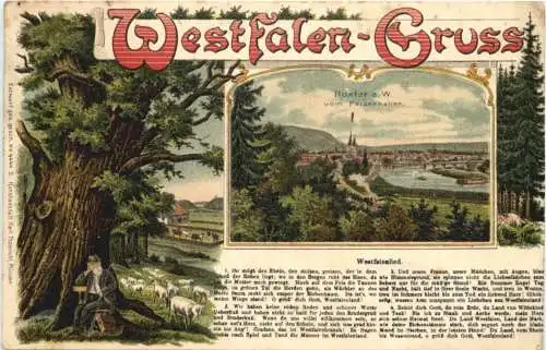 Höxter a. w. - Westfalen-Gruss - Litho -725020