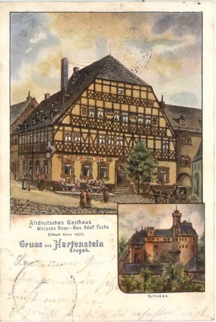 Gruss aus Hartenstein Erzgebirge - Gasthaus Weisses Ross -725166