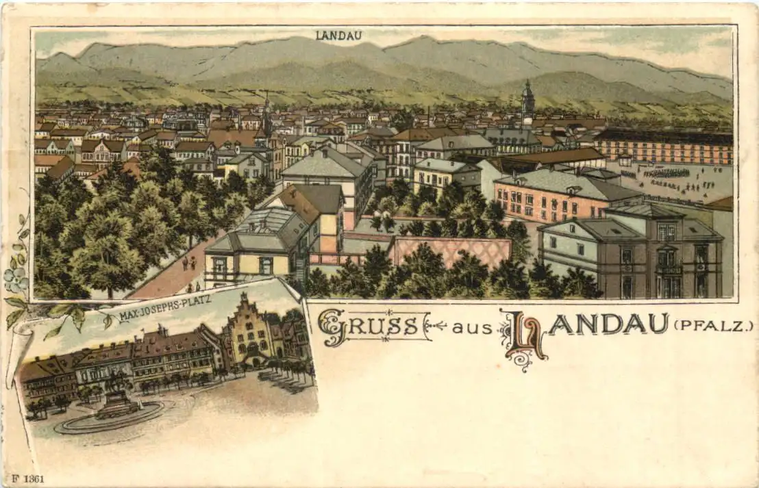 Gruss aus Landau Pfalz - Litho -725324