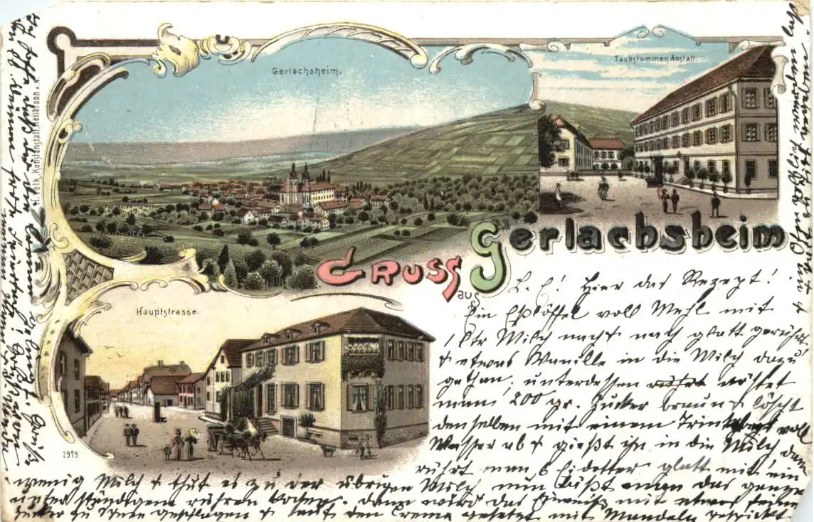 Gruss aus Gerlachsheim - Litho -725300