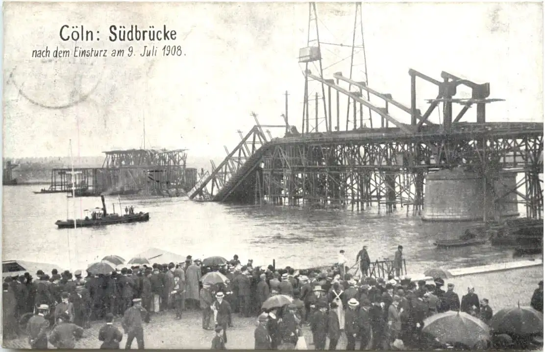 Köln - Südbrücke nach dem Einsturz 1908 -725394