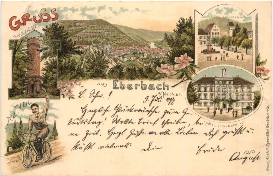 Gruss aus Eberbach am Neckar - Litho -725454