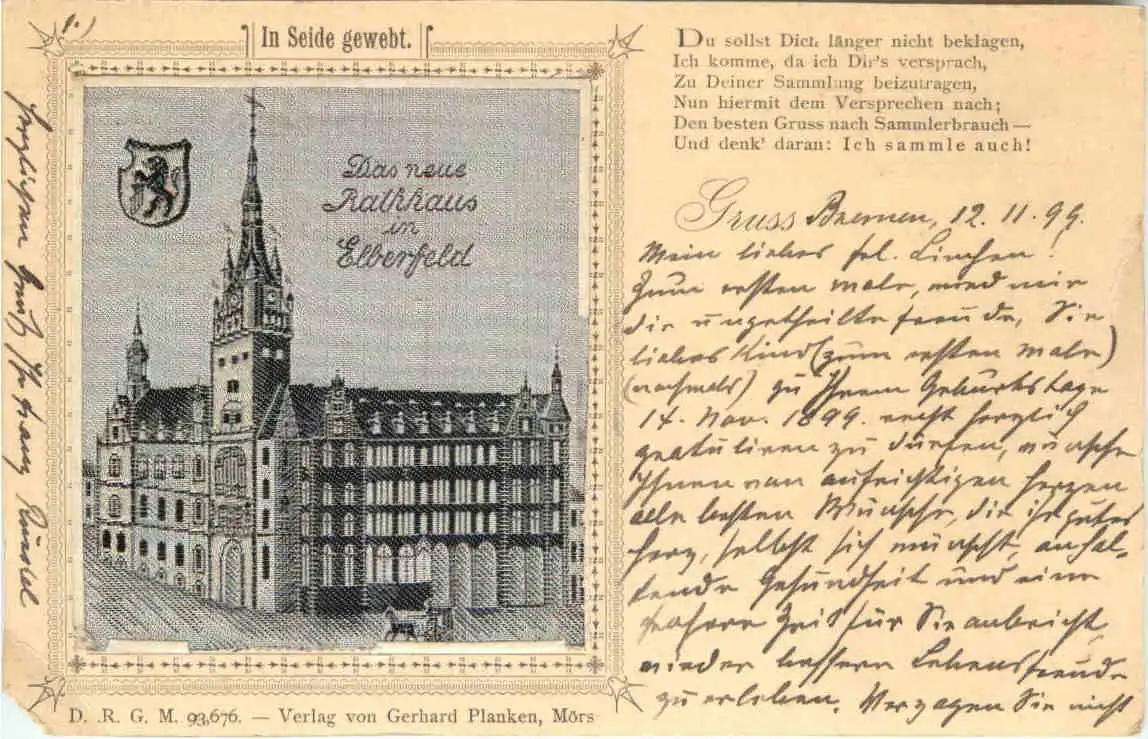 Elberfeld - Rathaus in Seide gewebt -725546
