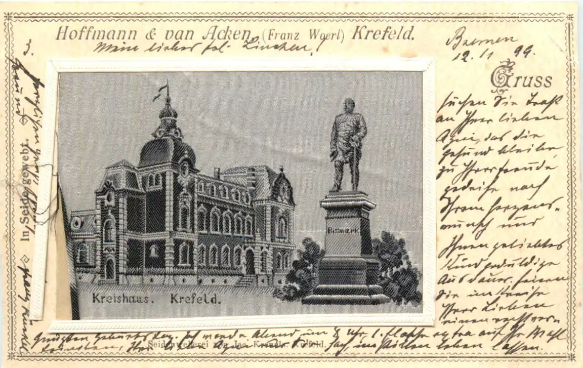 Krefeld - Kreishaus in Seide gewebt -725536