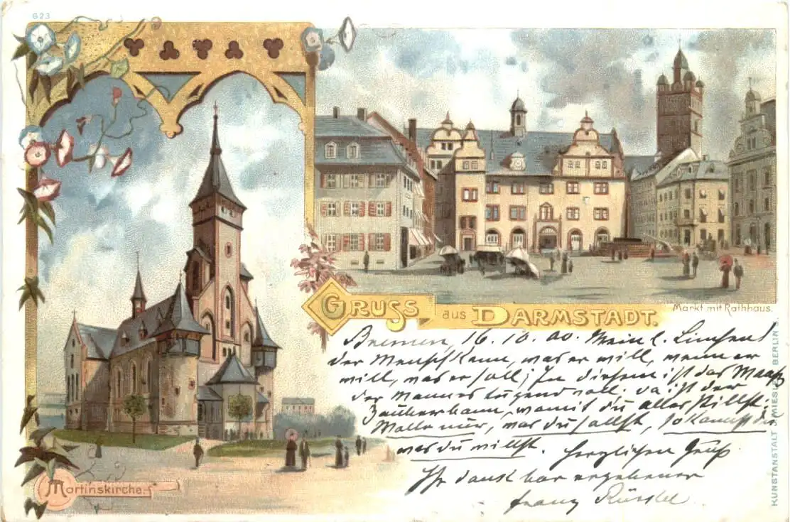 Gruss aus Darmstadt - Litho -725528