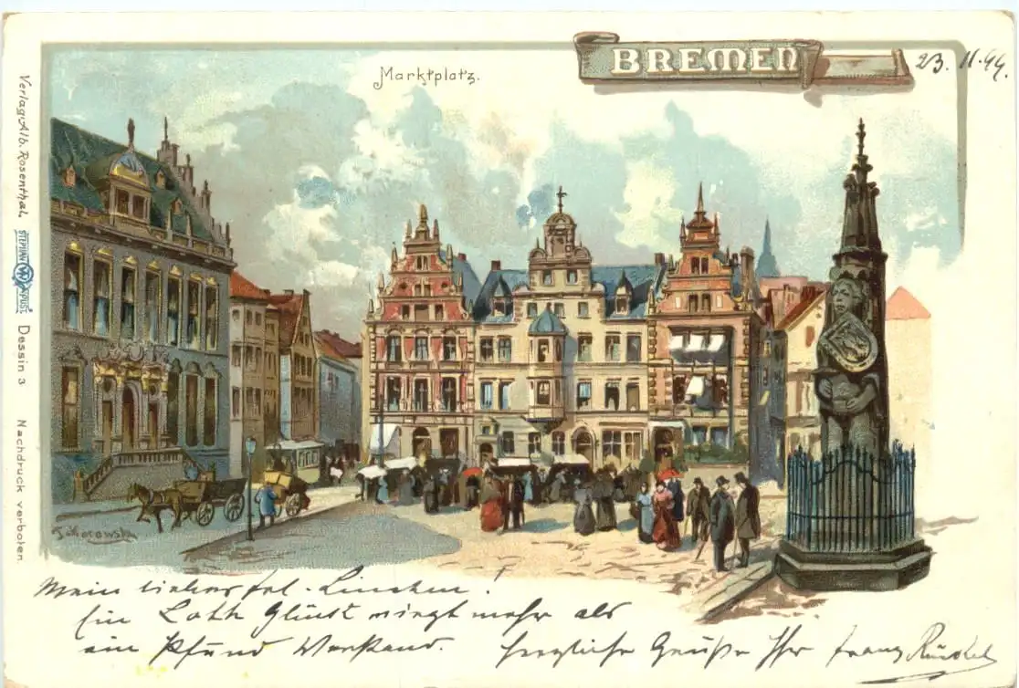 Bremen - Marktplatz - Litho -725612