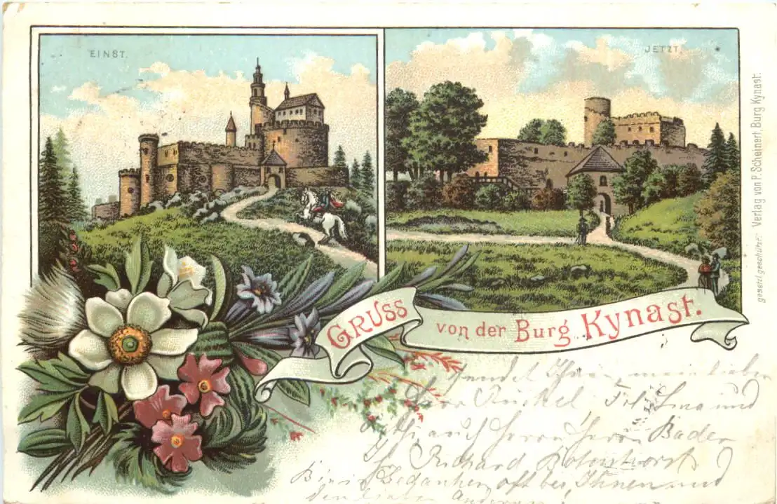 Gruss von der Burg Kynast - Litho -725716