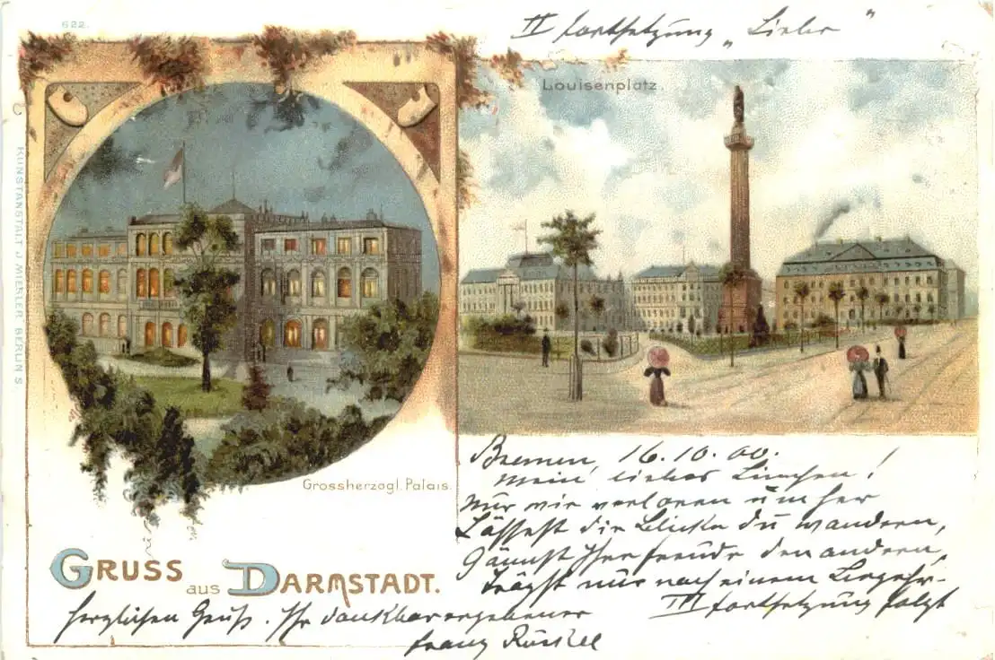 Gruss aus Darmstadt - Litho -725688