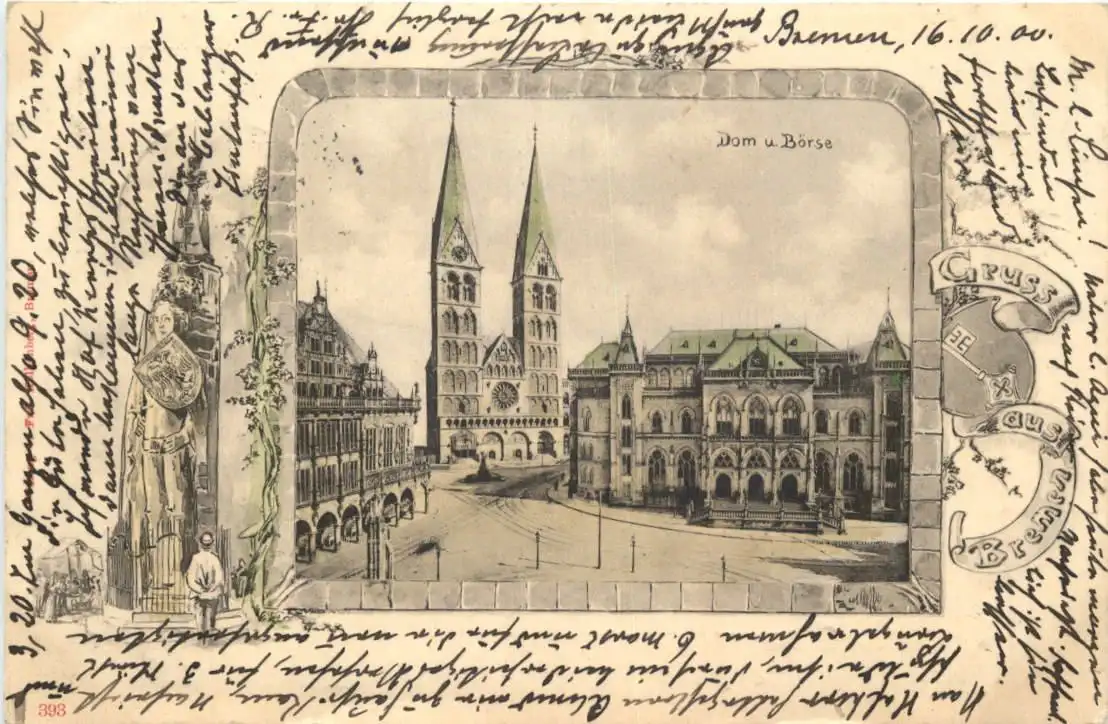 Gruss aus Bremen - Dom und Börse -725624