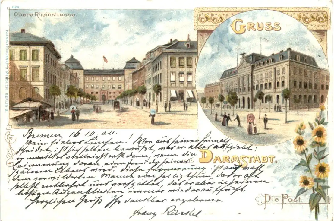 Gruss aus Darmstadt - Litho -725644