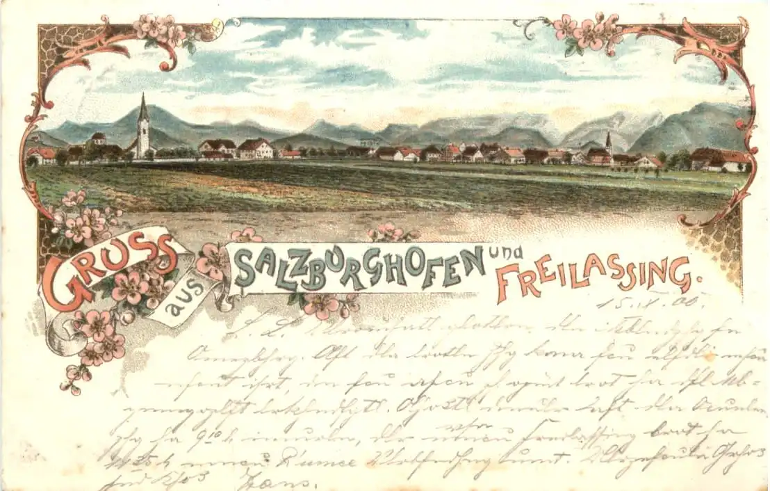 Gruss aus Salzburghofen und Freilassing - Litho -725704