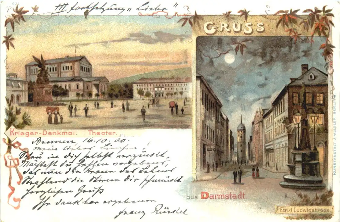 Gruss aus Darmstadt - Litho -725618