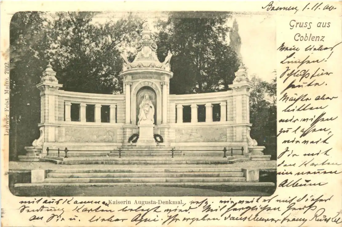 Gruss aus Coblenz - Kaiserin Augusta Denkmal -725718