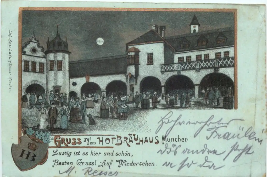 Gruss aus dem Hofbräuhaus München - Litho -725860