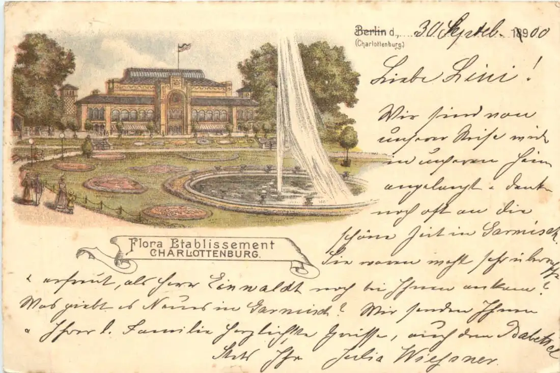 Berlin - Flora Etablissement Charlottenburg- Litho -725792