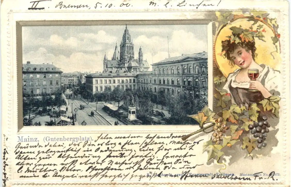 Mainz - Gutenbergplatz - Litho -725876