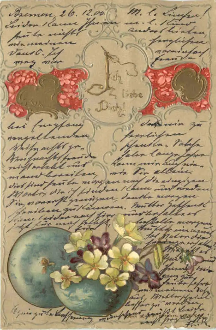 Ich liebe dich - Prägekarte -725852