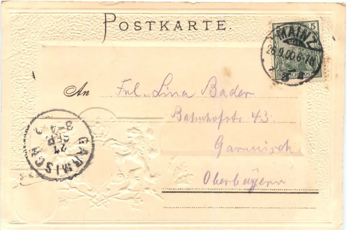 Mainz - Litho - Prägekarte -725882