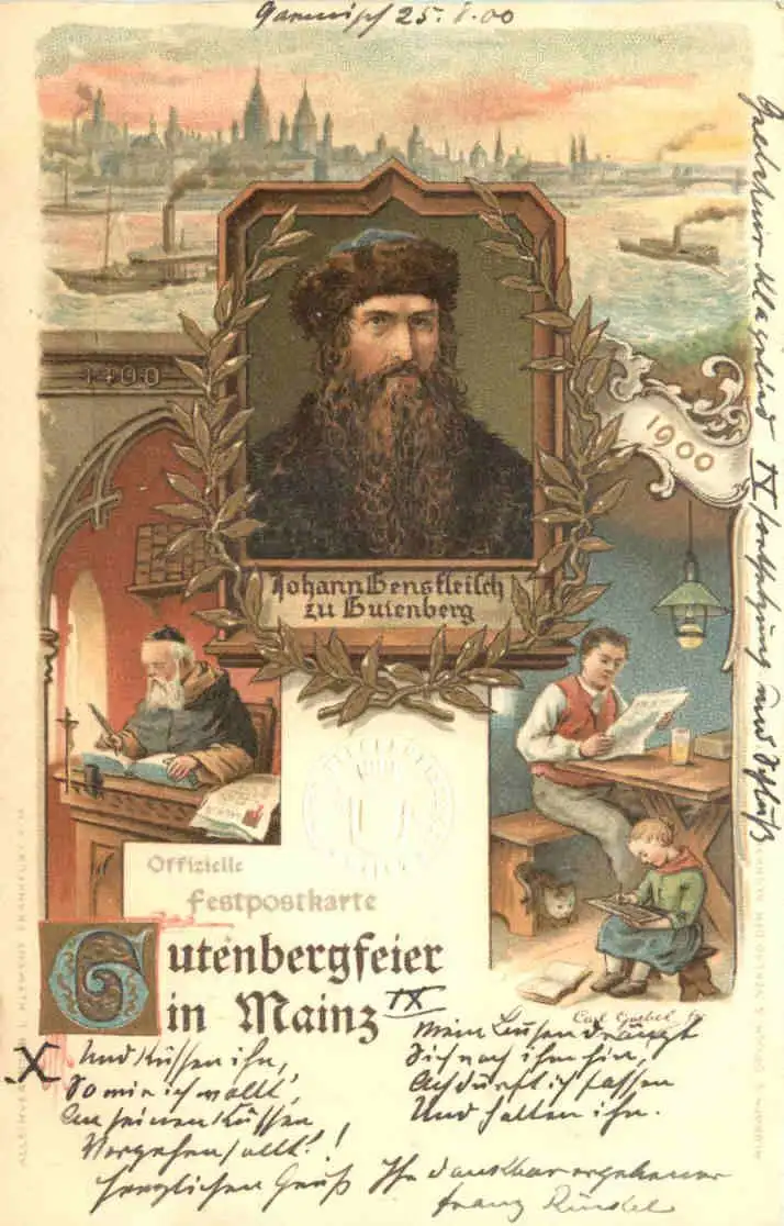 Gutenbergfeier in Mainz - Litho -726070