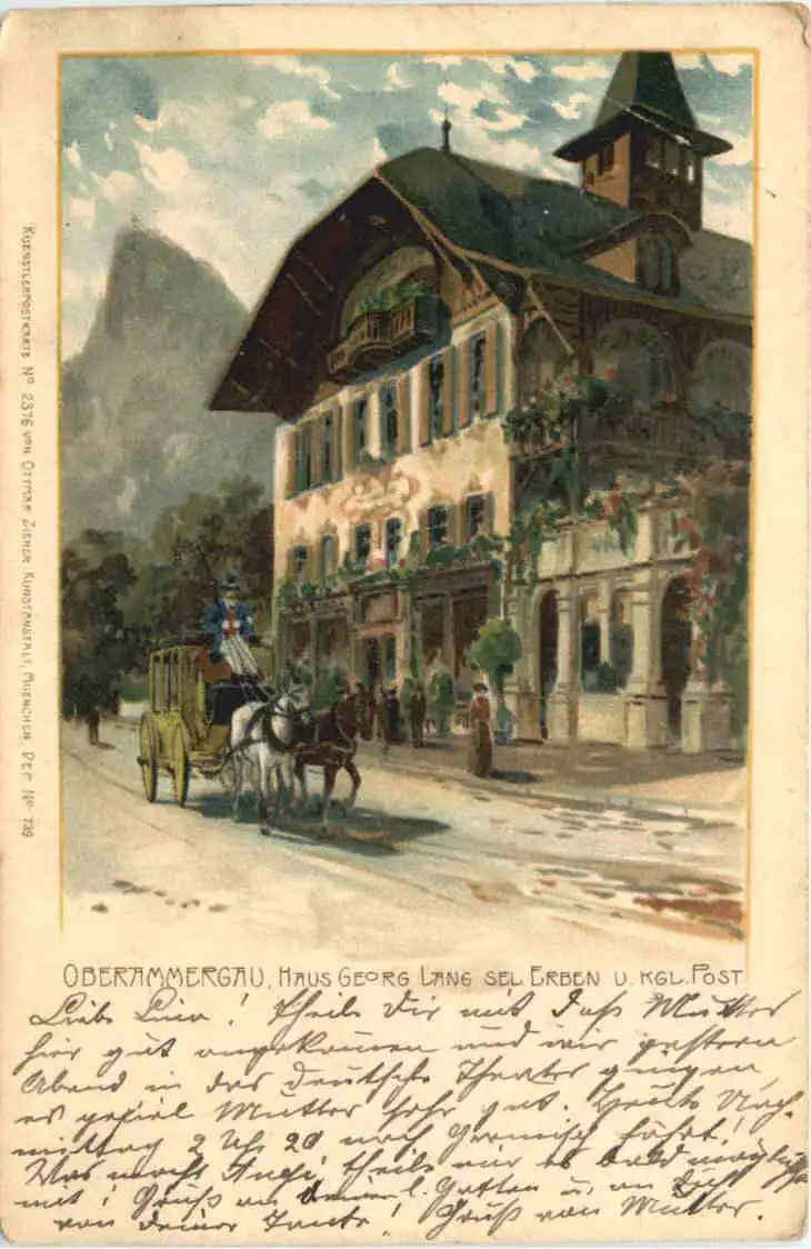 Oberammergau - HAus Georg Lang - Litho -726064