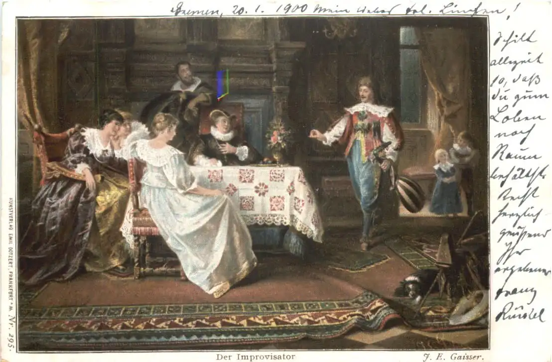 Künstler Ak J. F. Gaisser - Der Improvisator -726138
