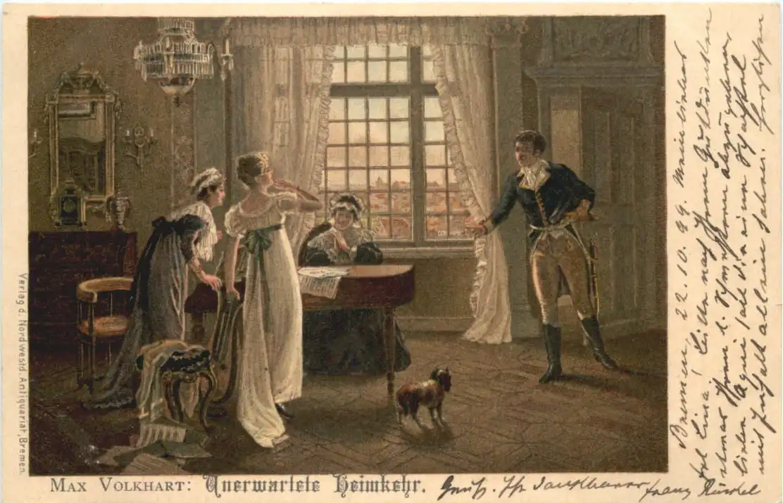 Künstler Ak Max Volkhart - Unerwartete Heimkehr -726296