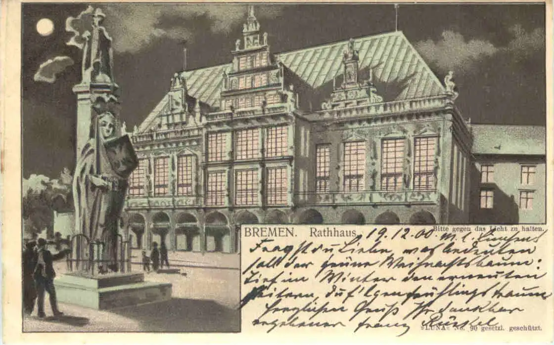 Bremen - Rathaus - Litho - Halt gegen Licht -726274