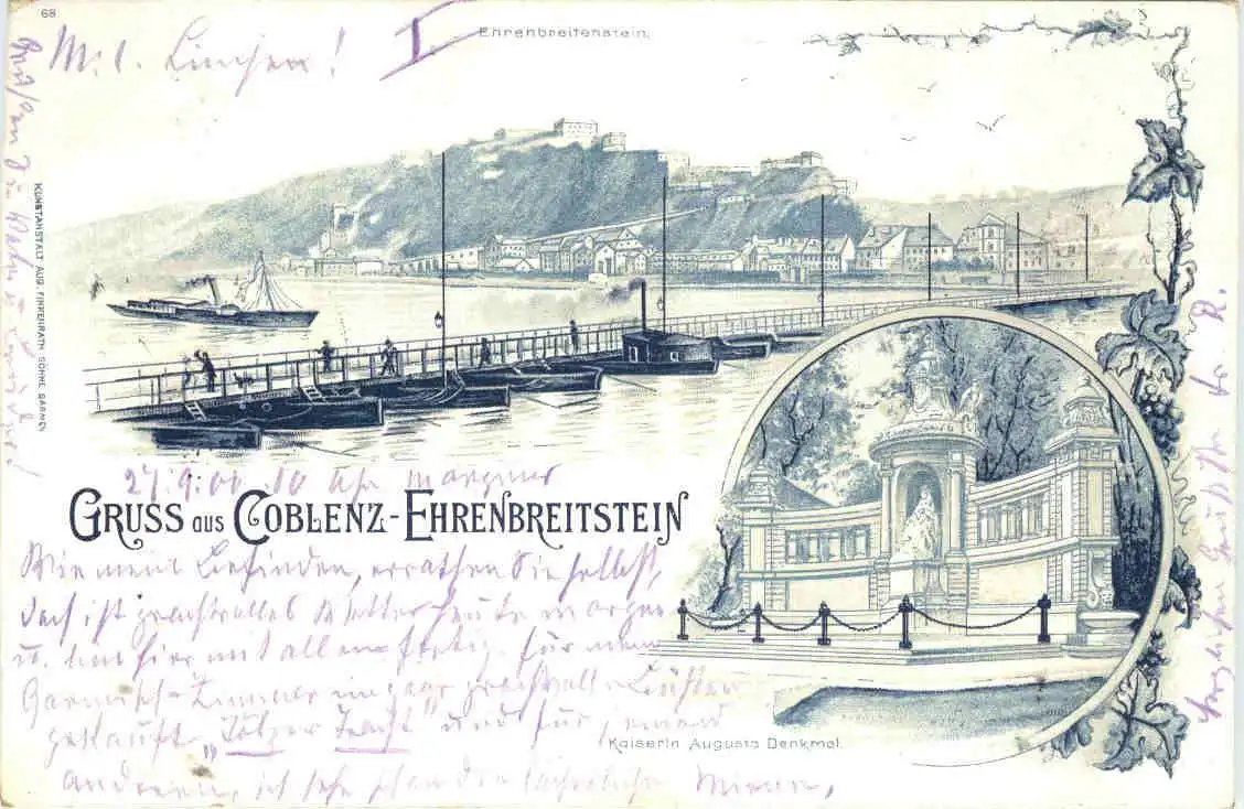 Gruss aus Coblenz-Ehrenbreitstein - Litho -726344