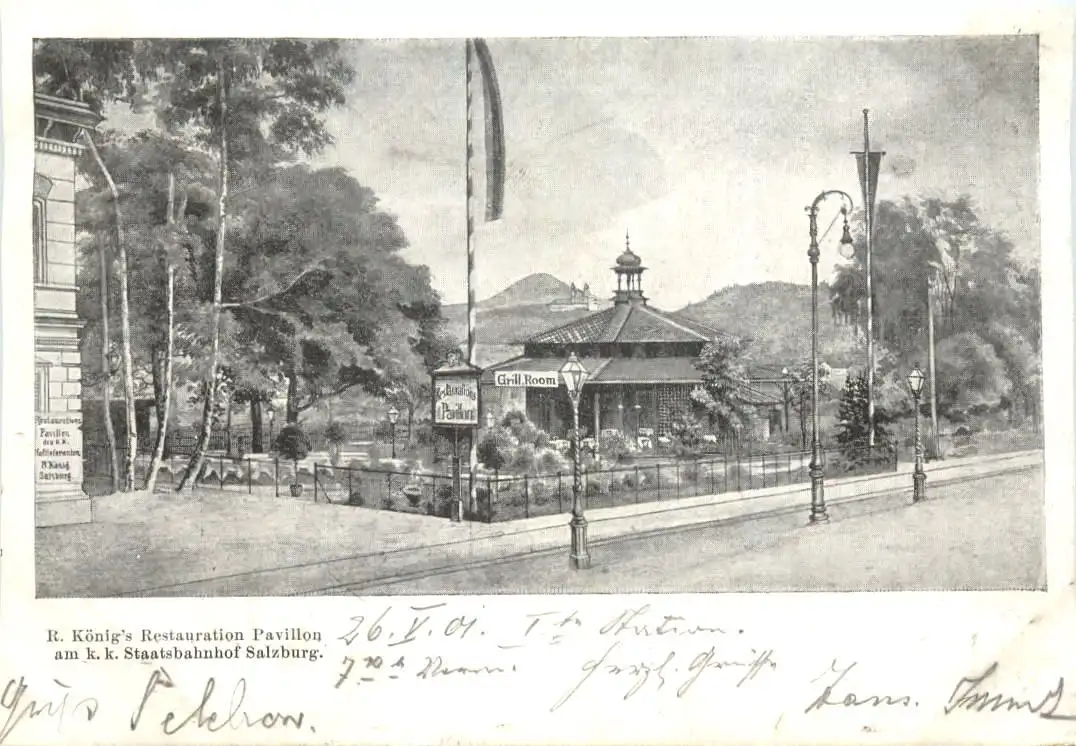 Salzburg - Königs Restaurant Pavillon am k.k. Staatsbahnhof -726432