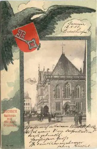 Bremen - Rathaus mit Wilhladi Brunnen -726634
